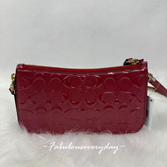 Coach Penn Shoulder Bag In Signature Leather/Gold/Red CCC46 NWT - Picture 5 of 10